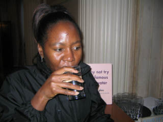 tasting spring water